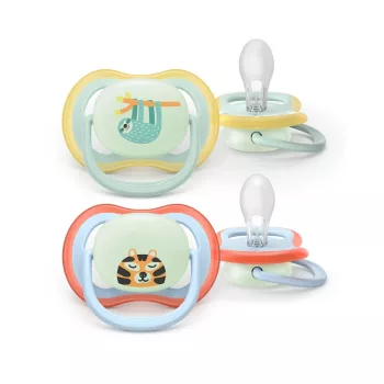   Philips AVENT játszócumi Ultra Air éjszakai lajhár 0-6hó lányos 2db