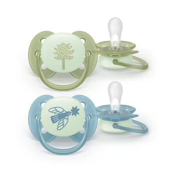  Philips AVENT játszócumi Ultrasoft éjszakai fenyőfa 18hó fiús 2db