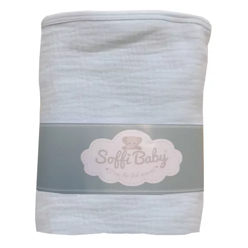 Soffi Baby takaró muszlin dupla világoskék 70x90cm