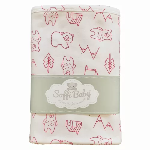Soffi Baby takaró pamut dupla macik pink 80x100cm