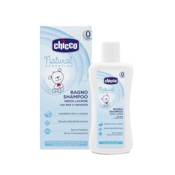   Chicco Fürdető & sampon 200 ml - fizio pH Natural Sensation Aloe vera és kamilla kivonattal, könnymentes