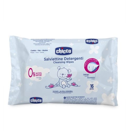 Chicco Lótusz vizes törlőkendő 16 db-os babapúder illat