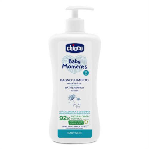 Chicco Fürdető & sampon 500 ml - könnymentes Baby Moments körömvirággal és növényi glicerinnel