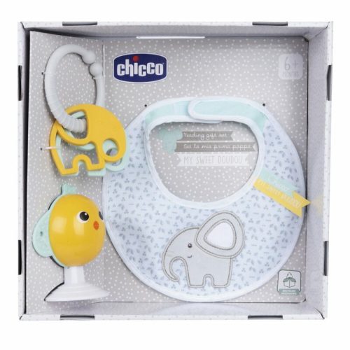 Chicco Feeding gift set - Étkezéshez ajándékszett előke-etetőszékjáték-rágóka