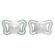 Chicco Physio Forma® Light Glow 16-36hó éjszakai cumi 2db foszforeszkálós karimával