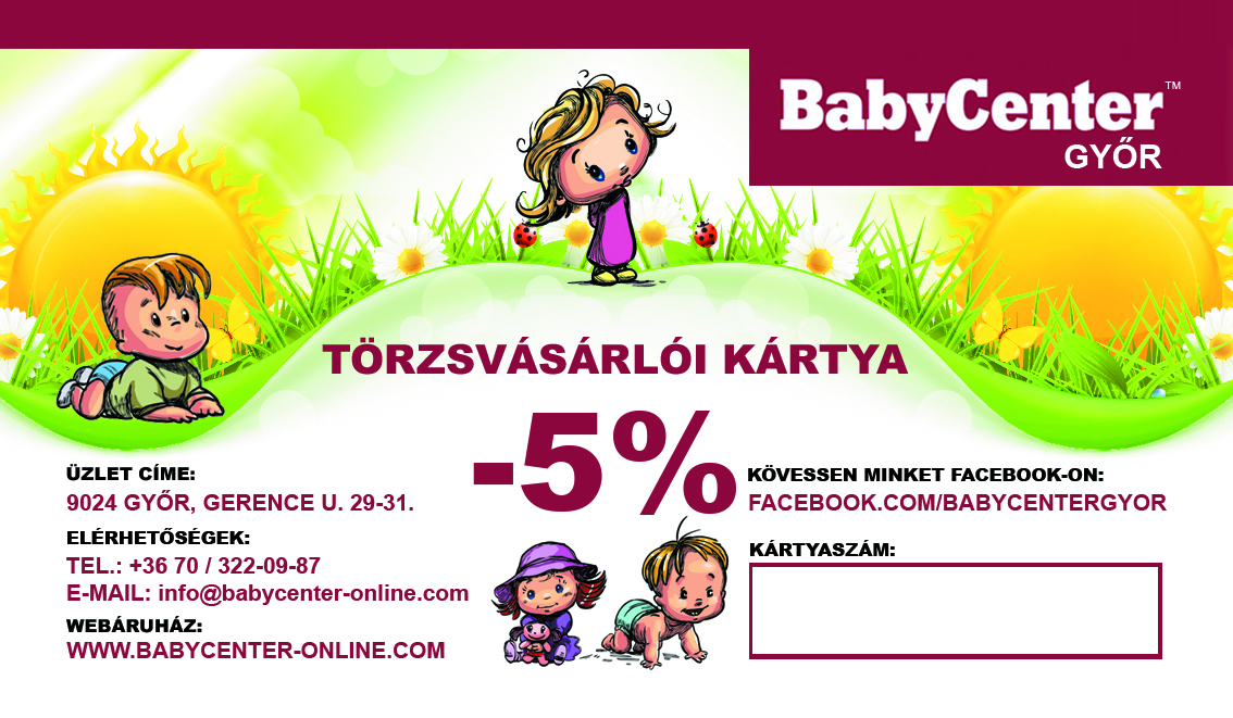 Baba webáruház törzsvásárlói kártya - Babycenter-Győr